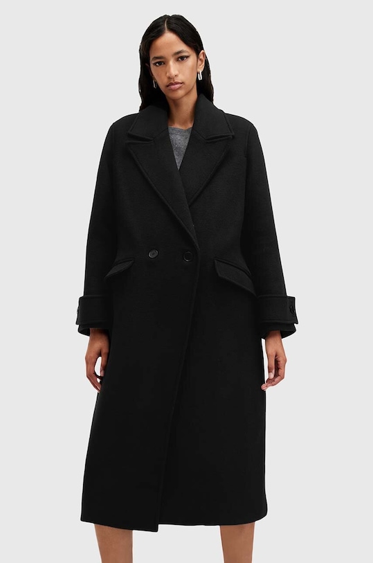 Пальто с добавлением шерсти Mabel Coat Allsaints, черный — фото 2