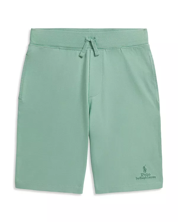

Детские хлопковые трикотажные шорты с логотипом - для подростков. Ralph Lauren, зеленый