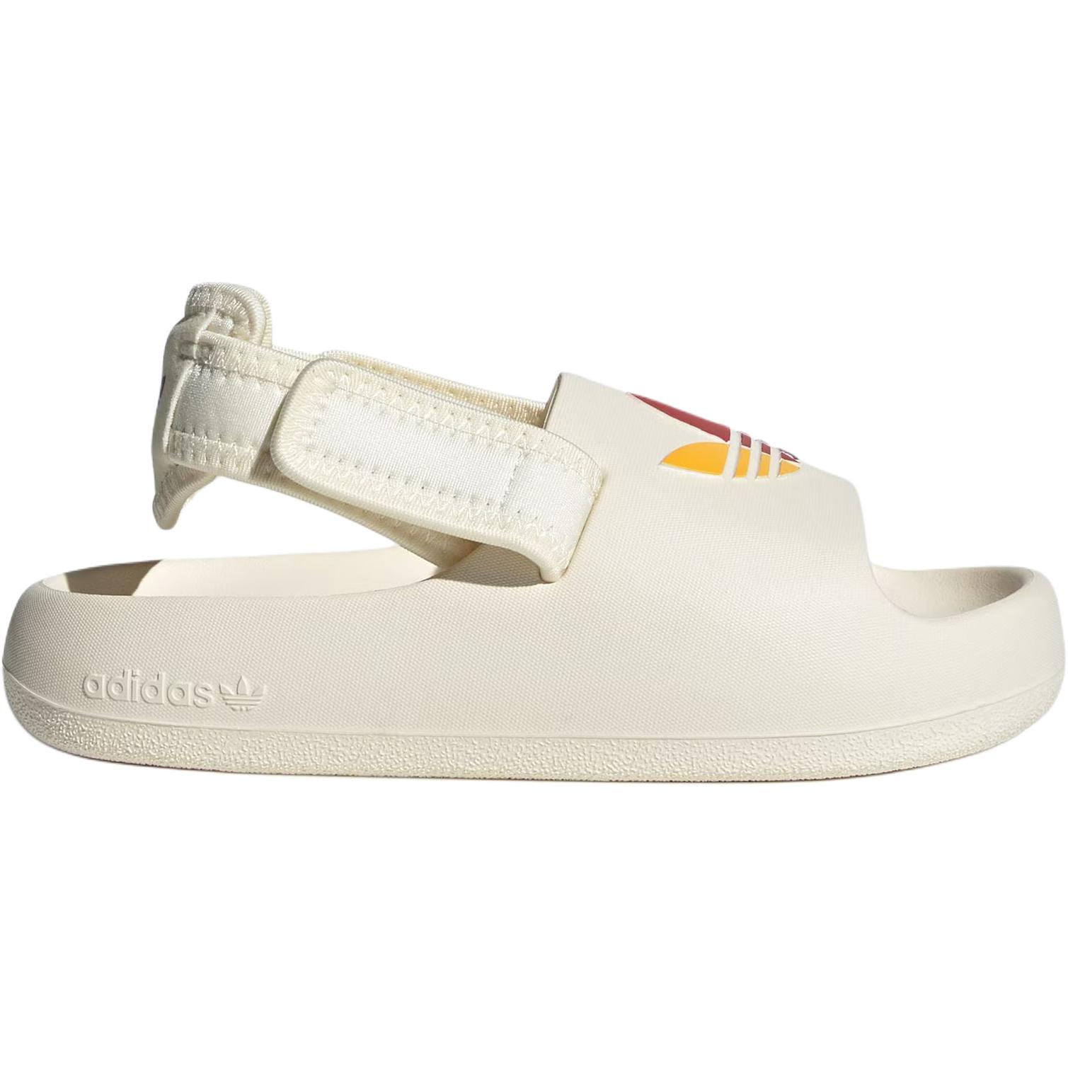 Детские сандалии ADIFOM ADILETTE для дошкольников Adidas Originals, слоновая кость/фиолетовый/желтый — фото 2