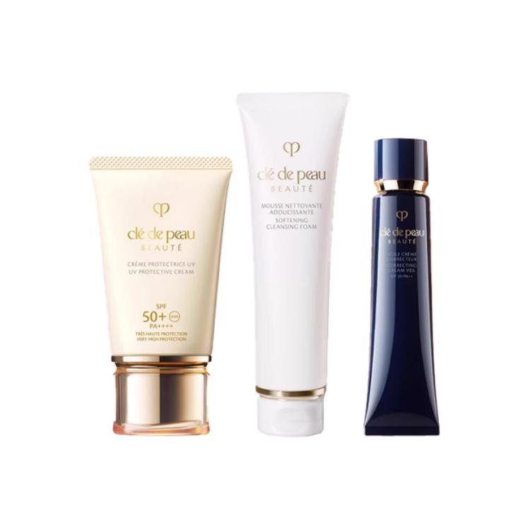 Набор для ухода за кожей Clé De Peau Beauté: солнцезащитный крем, 50 мл + крем-вуаль, 37 мл + бальзам очищающий, 125 мл — фото 3