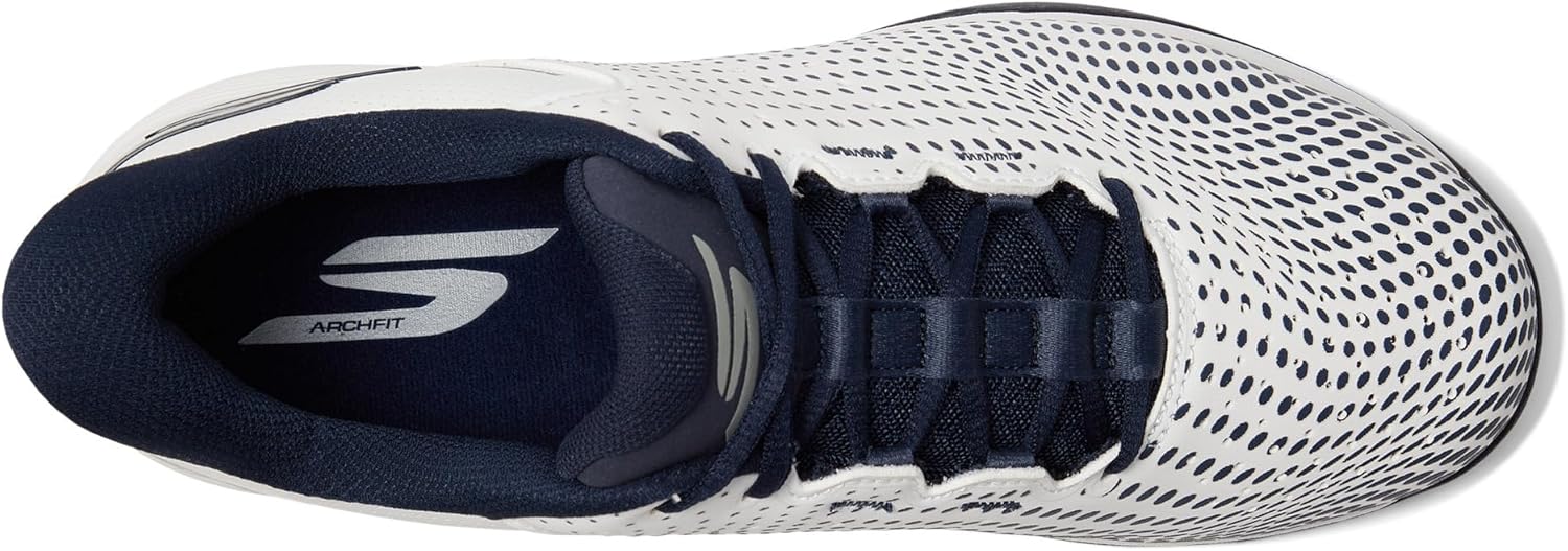 Мужские кроссовки Skechers Viper Court Reload с легким надеванием без рук, белый/синий/темно-синий — фото 3