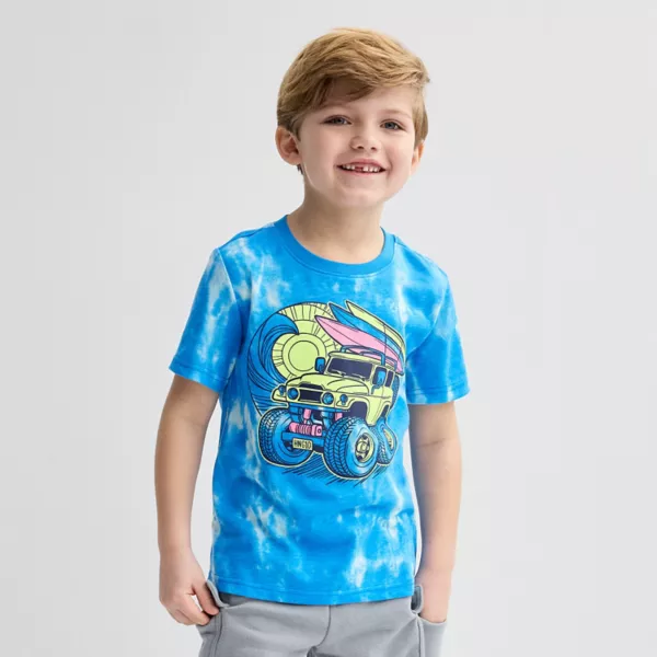 

Футболка с коротким рукавом и принтом для мальчиков 4–12 лет Jumping Beans, цвет blue surf tie dye