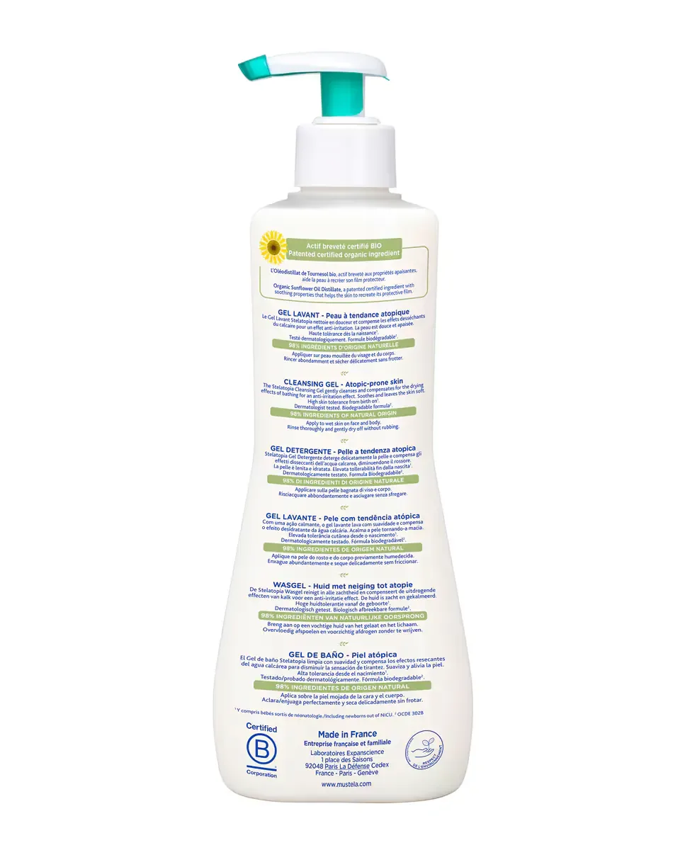 Гель для душа с био-подсолнухом для атопичной кожи Stelatopia Mustela — фото 2