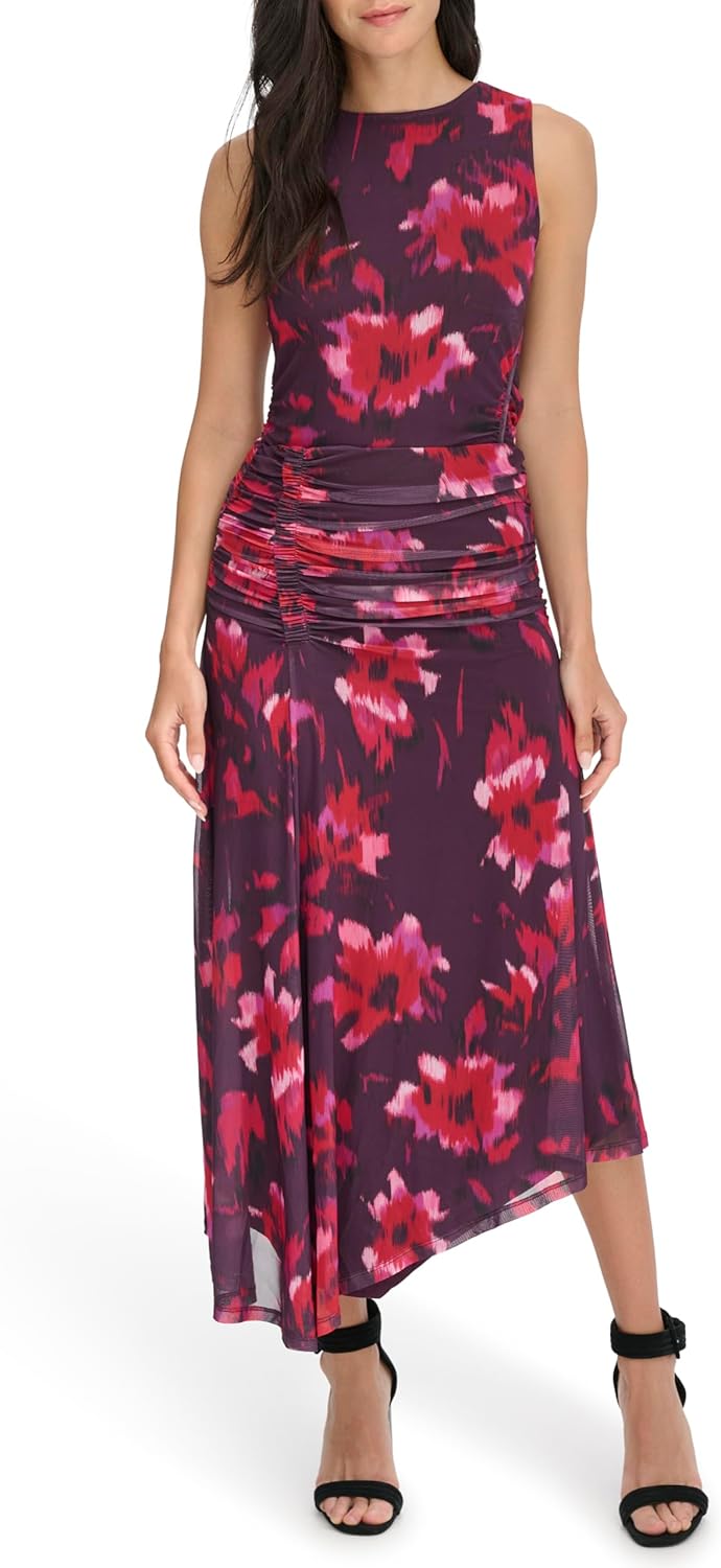 

Женская юбка Calvin Klein с принтом и косым подолом, Aubergine Multi