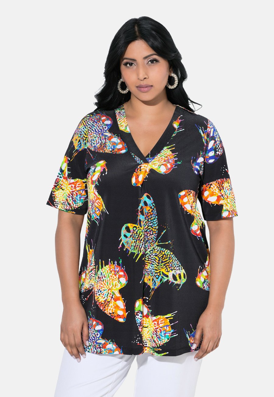 

Блуза Ulla Popken SHORT SLEEVE SLINKY, Black