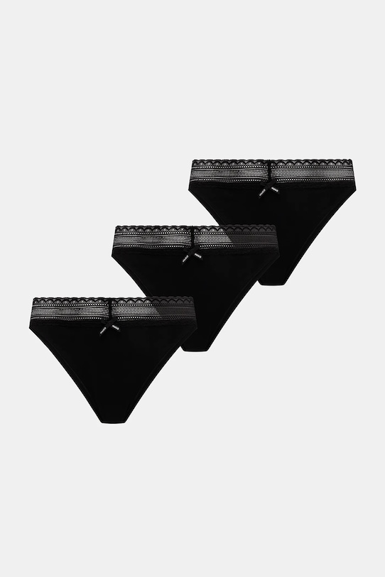 

Трусики с тройным кружевом, комплект из 3 штук. HUGO, черный