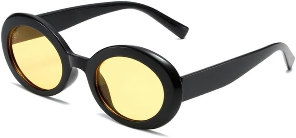 

Овальные солнцезащитные очки желейного цвета для женщин, модные, с защитой от ультрафиолета (UV400), для мужчин, трендовые солнцезащитные очки с градиентным покрытием KTUCN, Black Yellow