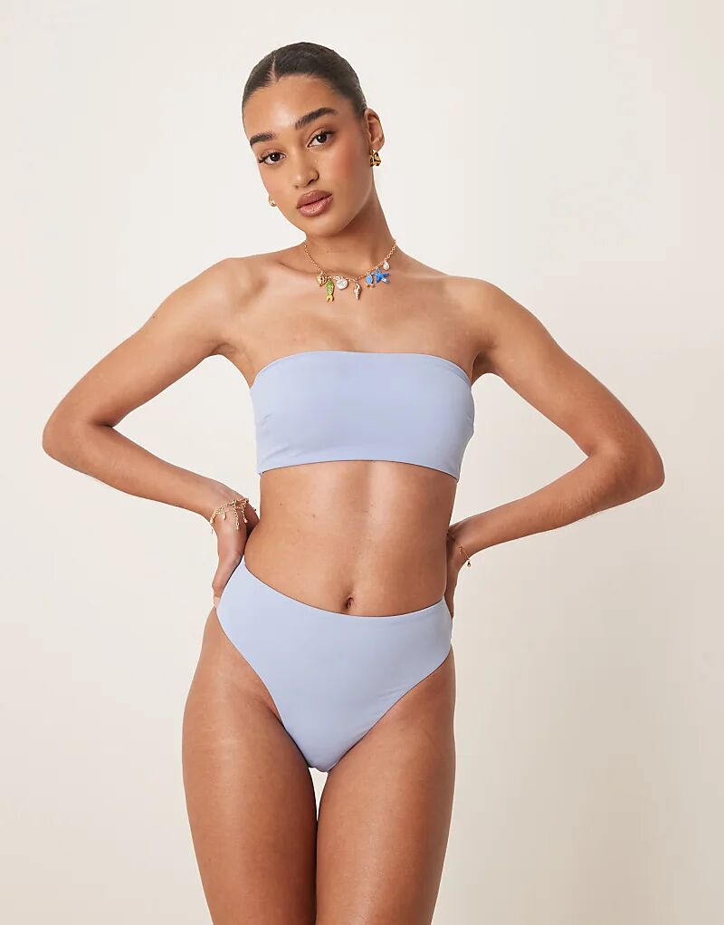 

Бикини-трусики Maya ASOS DESIGN с высокой талией и высоким вырезом, синие, комбинируйте и сочетайте