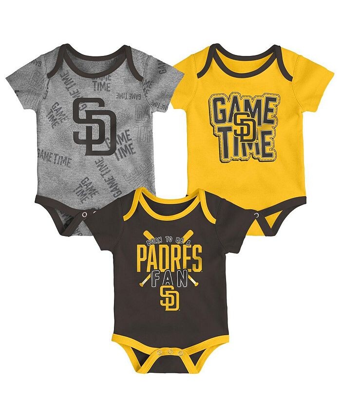 

Комплект боди из трех частей Game Time для новорожденных San Diego Padres коричневого, золотого и серого цвета Outerstuff, мультиколор, Коричневый, Комплект боди из трех частей Game Time для новорожденных San Diego Padres коричневого, золотого и серого цв