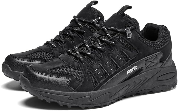 

Мужские кроссовки с круглым носком, дышащие, сетчатые, на шнуровке, для повседневного использования, бега и игр, с нескользящей и легкой подошвой Igzbibg, черный