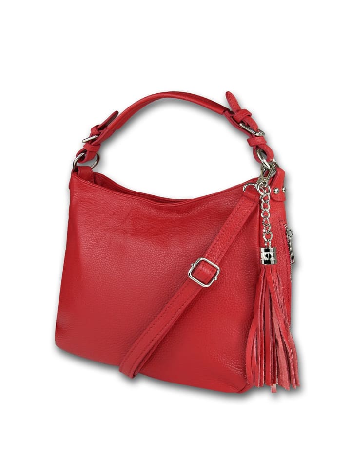 

Кожаная сумка через плечо, сумка-шоппер Toscanto красного цвета, примерно 30 см Toscanto