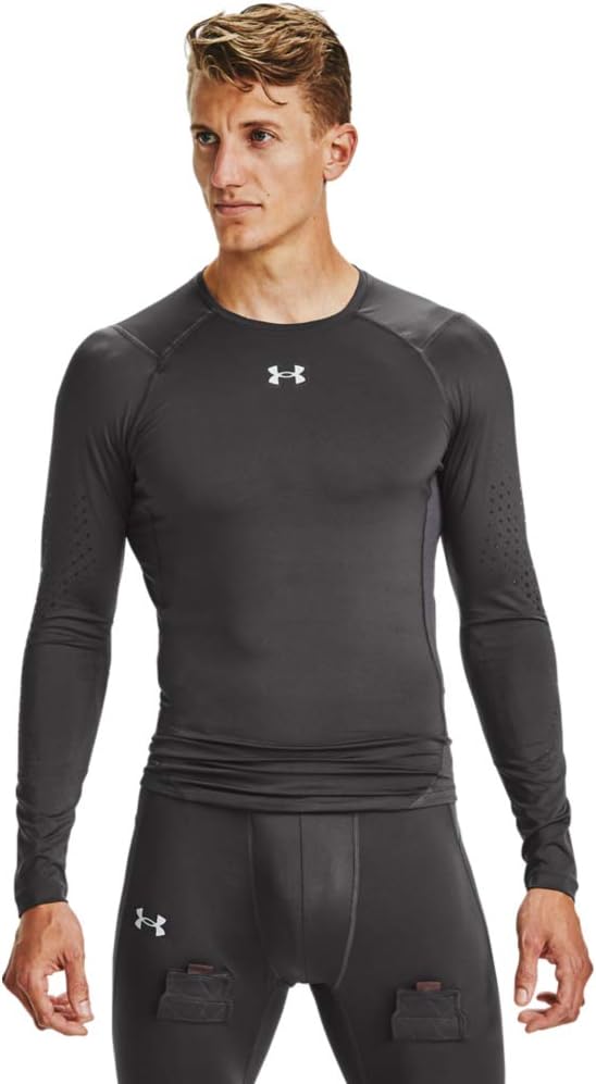 

Мужская облегающая футболка с длинным рукавом Under Armour Grippy, Jet Gray (010)/Mod Gray