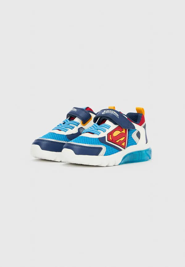 Кроссовки superman ciberdron для мальчиков Geox, Light Blue/Red — фото 2