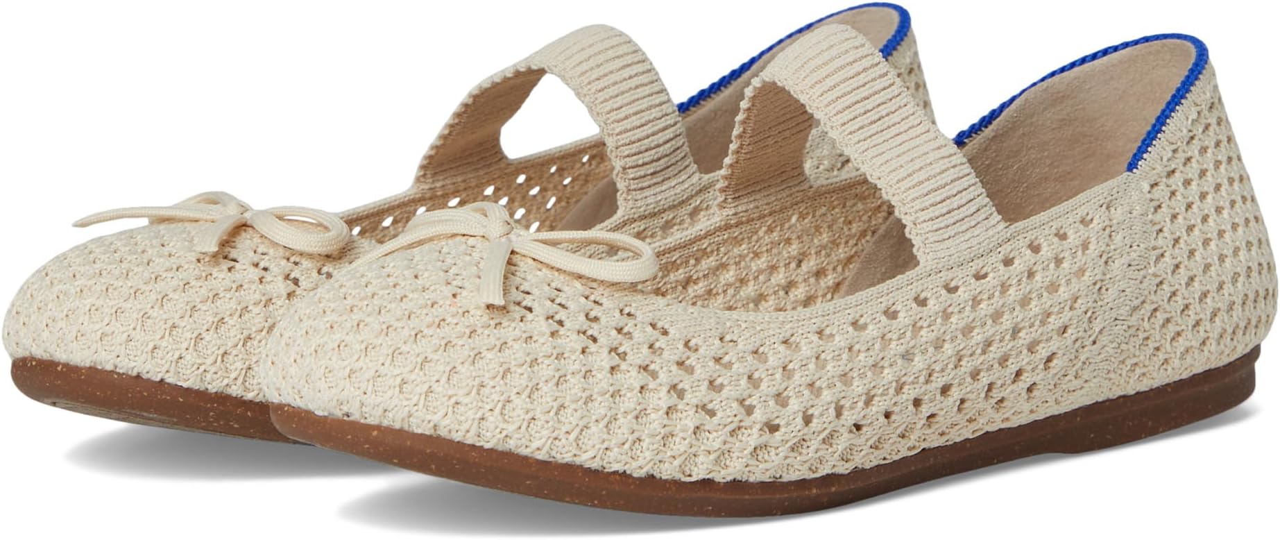 

Балетки Rothy's Kids The Kids Bow Mary Jane, цвет Conch Mesh