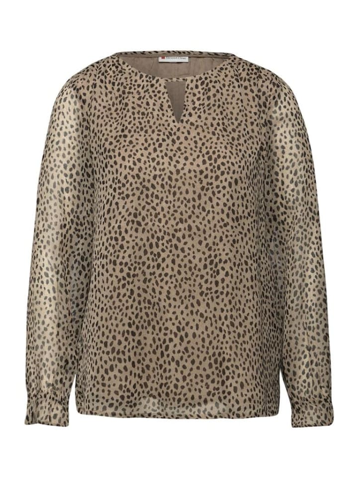 

Блузка с длинными рукавами бежевого цвета с пескоструйным эффектом Street One