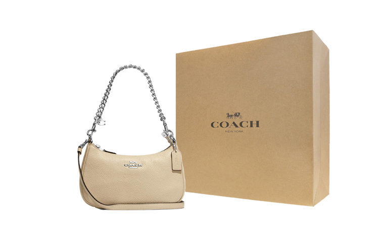 

COACH Терри Кожаная переносная сумка через плечо женская слоновая кость белый