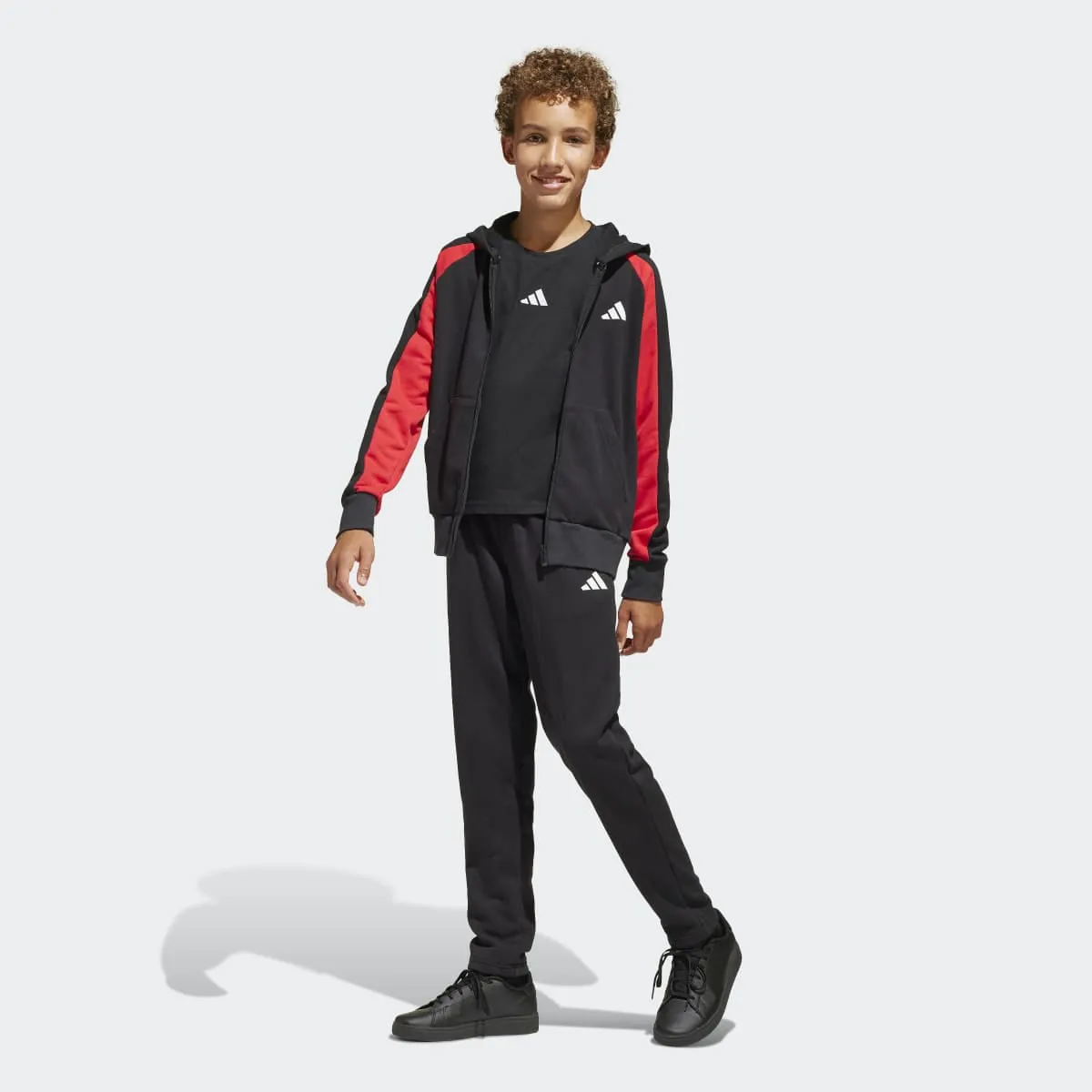 Детский спортивный костюм Seasonal Essentials Colorblock adidas, черный — фото 3