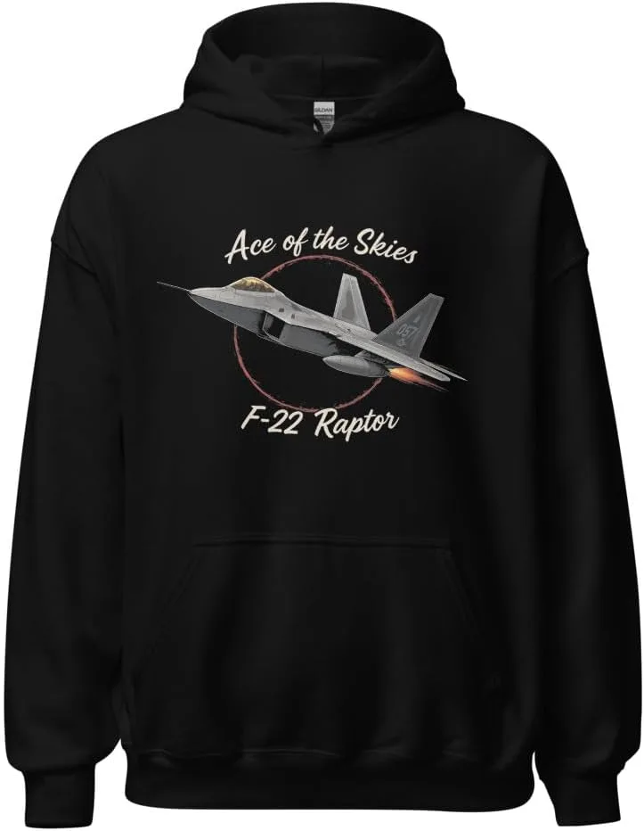 Толстовка F-22 Raptor Ace of the Skies — худи с военным самолетом