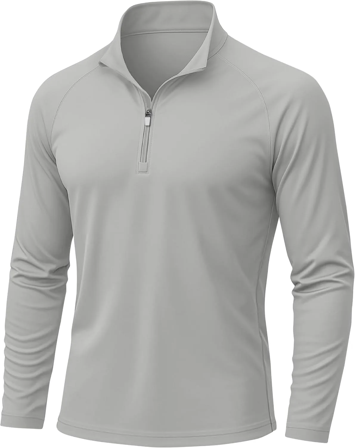 

Мужская футболка KEFITEVD с защитой от солнца UPF 50+, длинный рукав, 1/4 молнии, быстросохнущая