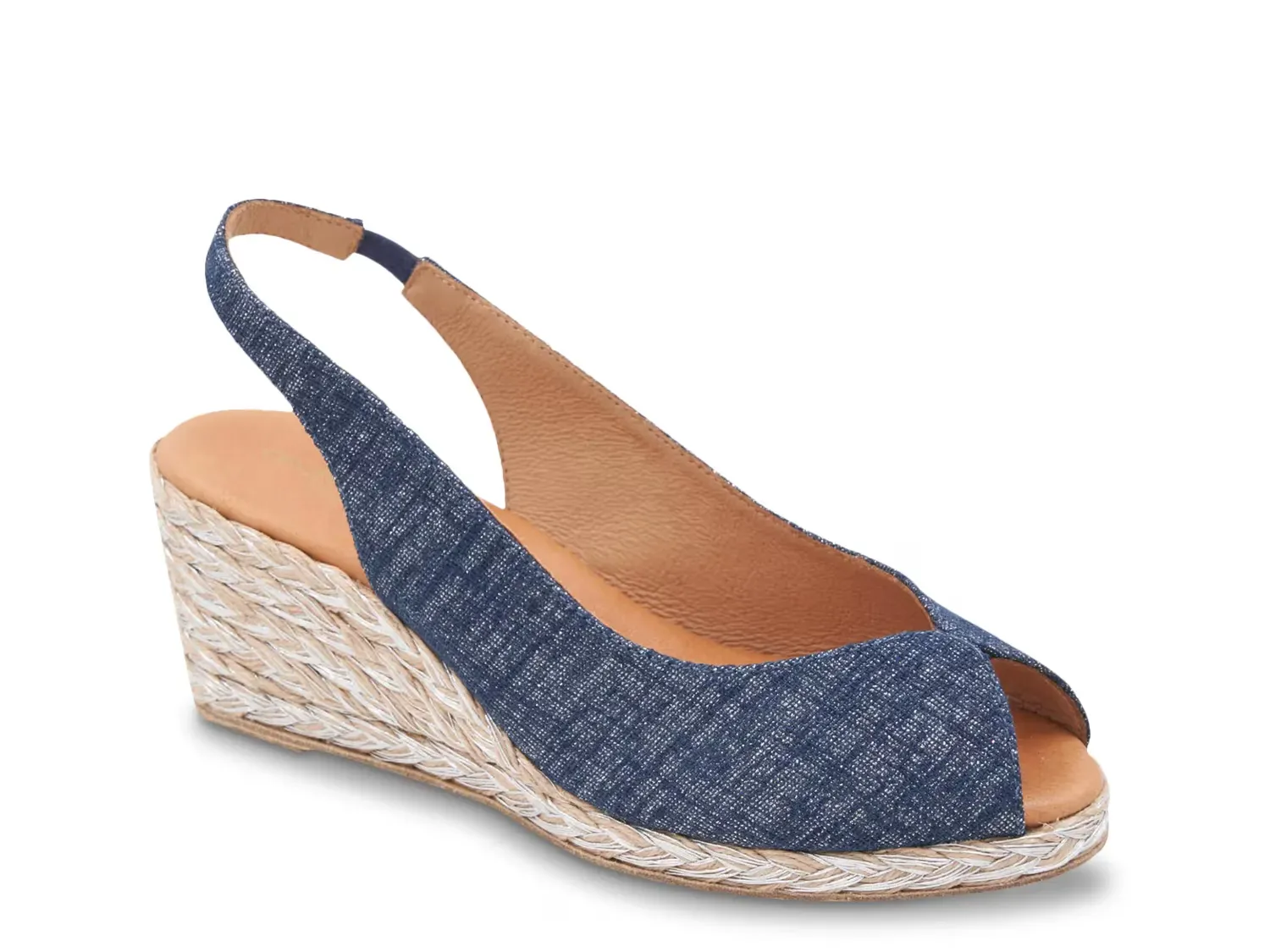 Сандалии Audrey Wedge Andre Assous, Navy/Silver