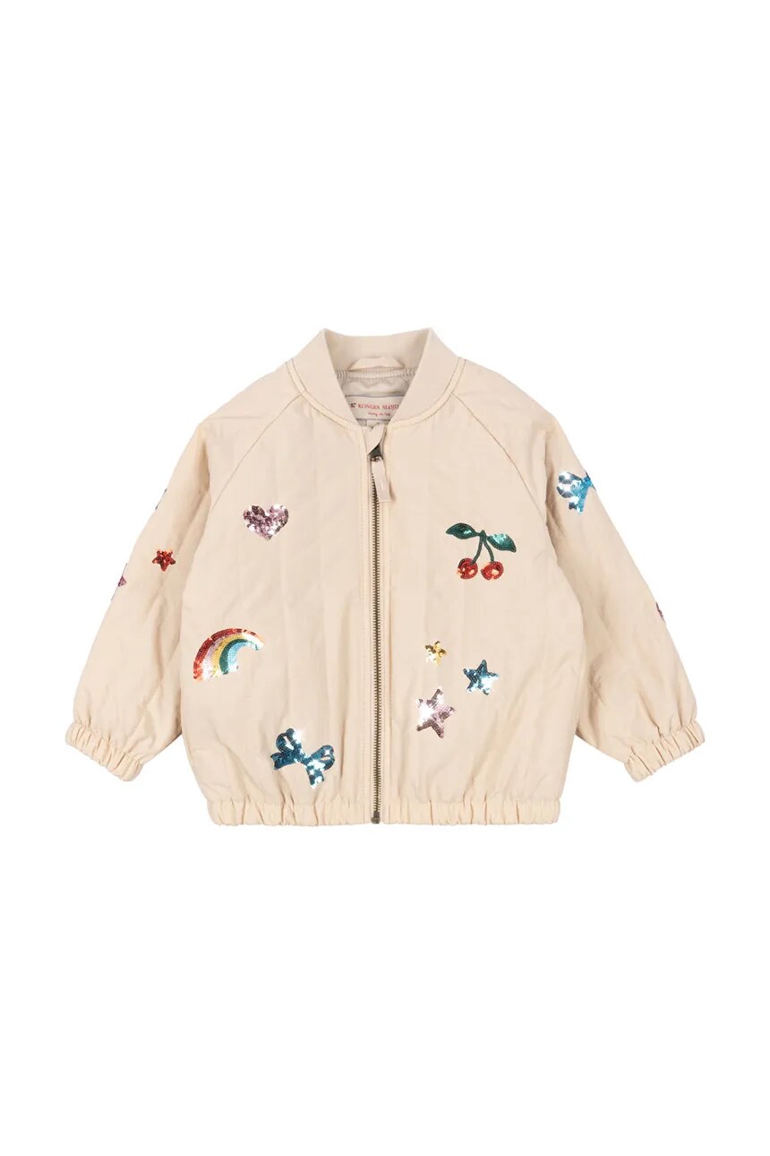 

Детский бомбер JUNO SEQUIN BOMBER JACKET Konges Sløjd, бежевый