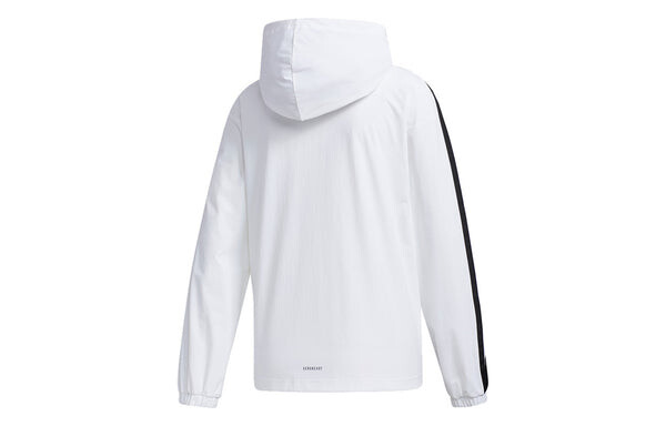 Ветровки neo w esntl 3s wb спортивная куртка с капюшоном белая Adidas, белый — фото 2