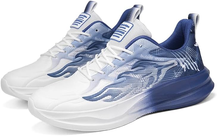 

Мужские кроссовки с толстой подошвой, легкие, противоскользящие, на шнуровке, с круглым носком, низкие, из сетчатого материала, дышащие, подходят для занятий спортом и повседневных поездок Igzbibg, синий