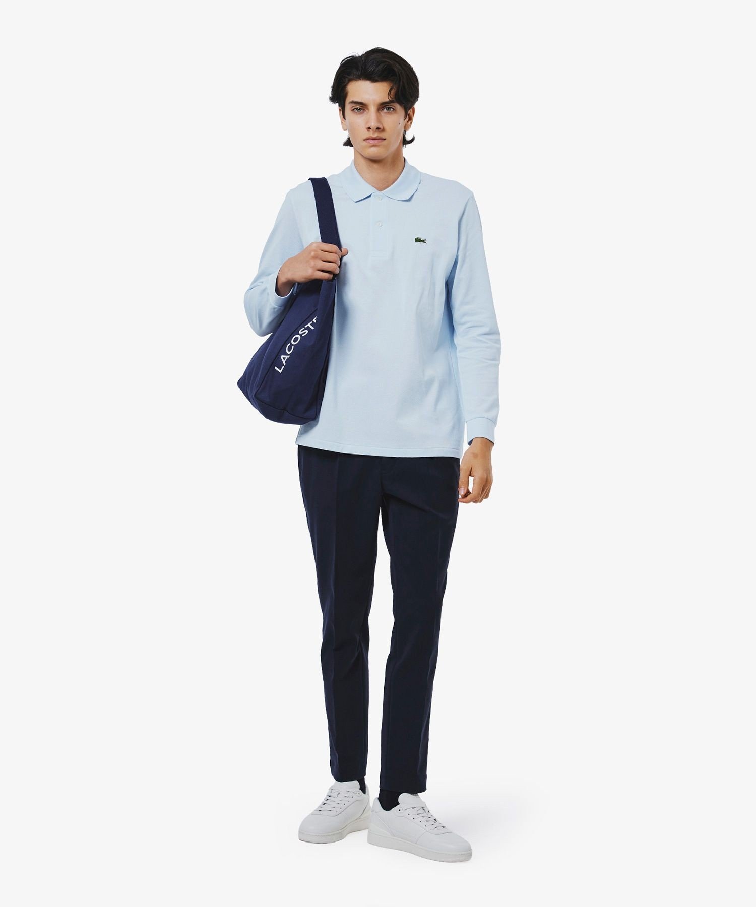 Приталенные брюки из эластичной ткани, напоминающей шерсть LACOSTE, Navy — фото 2