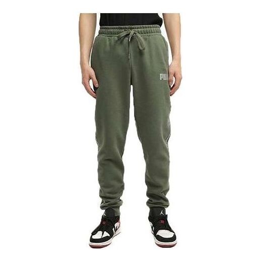 

Брюки metallic nights tape sweatpants 'green white' Puma, зеленый