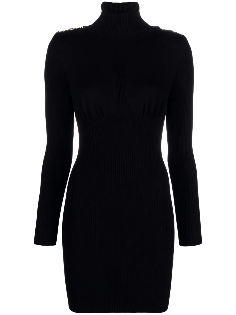 

Трикотажное платье мини с длинными рукавами Elisabetta Franchi, черный