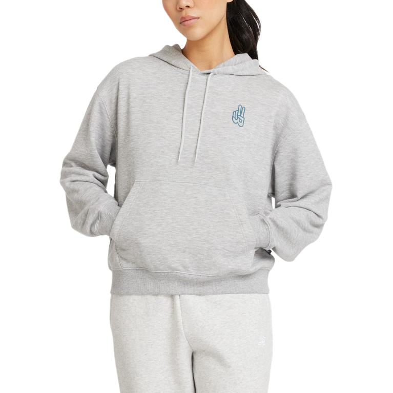 

Худи с аппликацией логотипа New Balance, серый