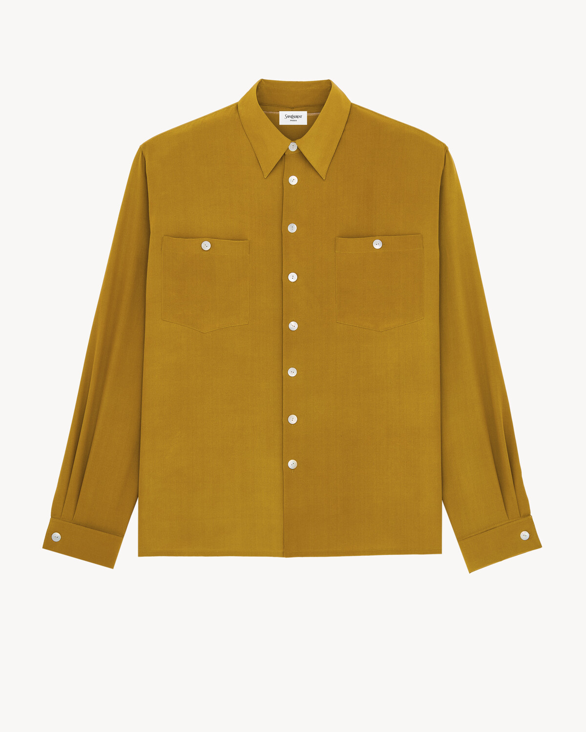 

Рубашка из шелкового крепдешина SAINT LAURENT, коричневый