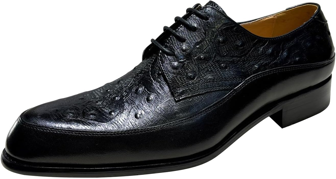 

Мужские туфли Santimon из натуральной кожи, оксфорды, роскошные вечерние туфли с тиснением под аллигатора, шнуровка, формальные туфли для повседневного делового стиля, выпускных и свадеб, черный