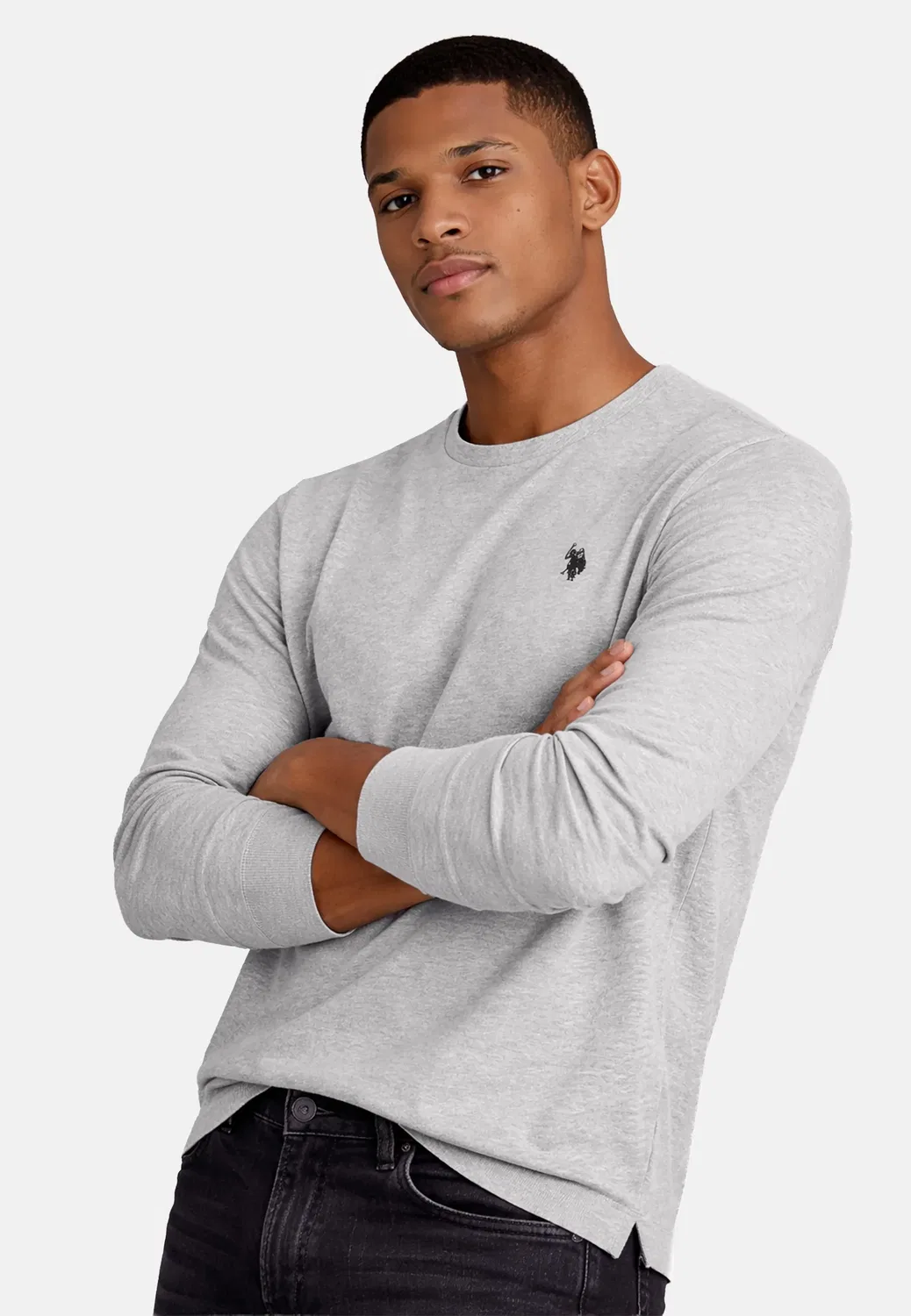 Лонгслив базовый U.S. Polo Assn., серый
