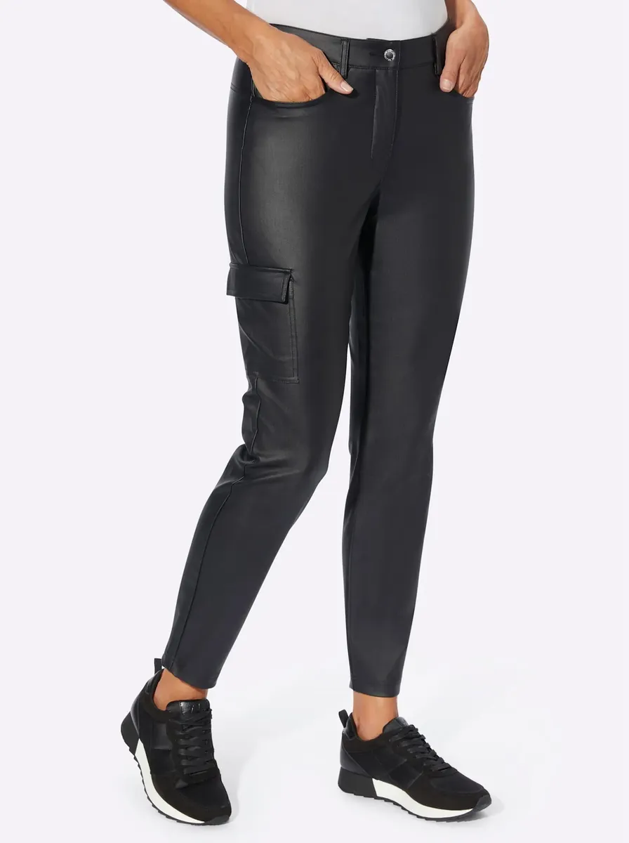 

Брюки из искусственной кожи Classic Basics, черный