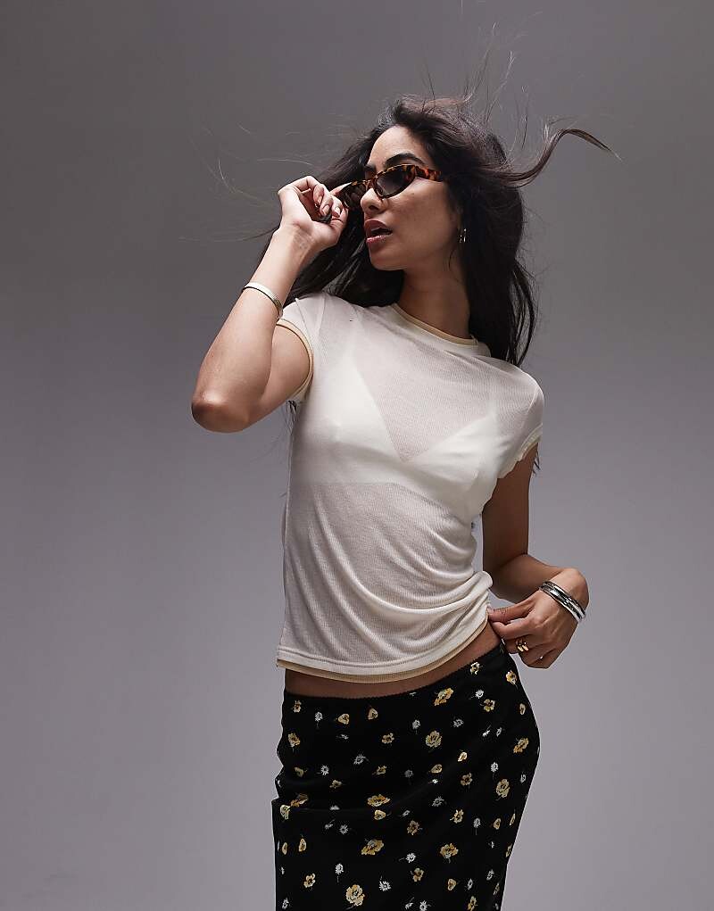 

Topshop Premium – Basic – прозрачная водолазка нейтрального цвета