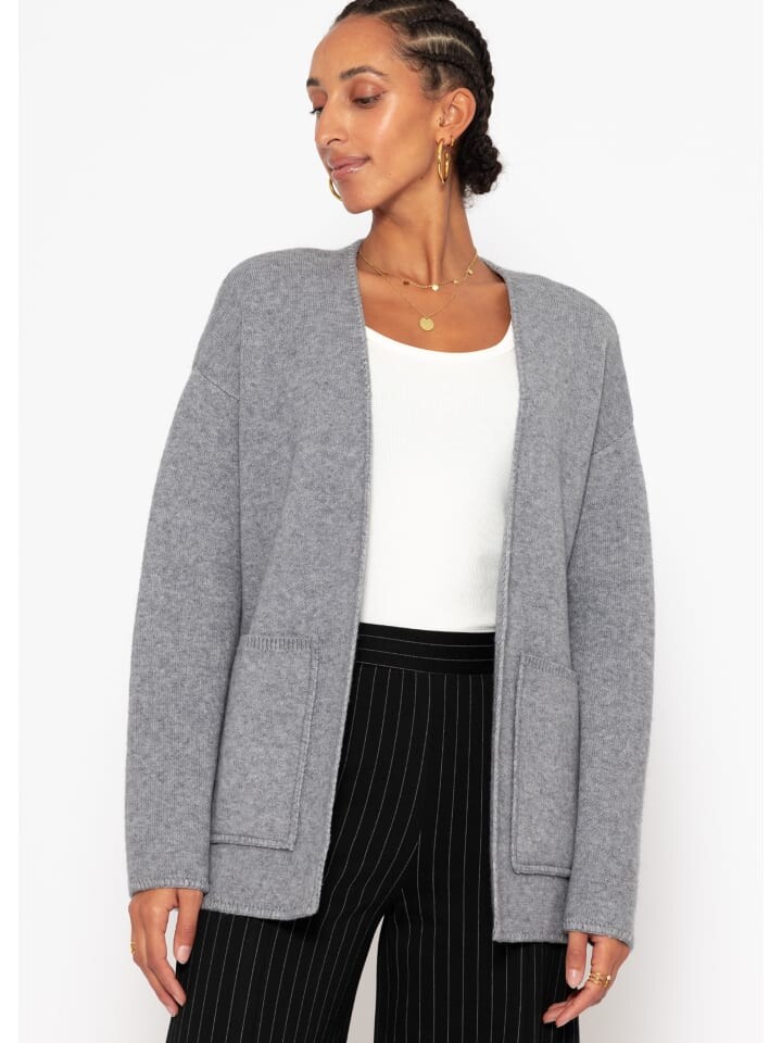 

Кардиган SASSYCLASSY Cardigan mit Taschen, серый