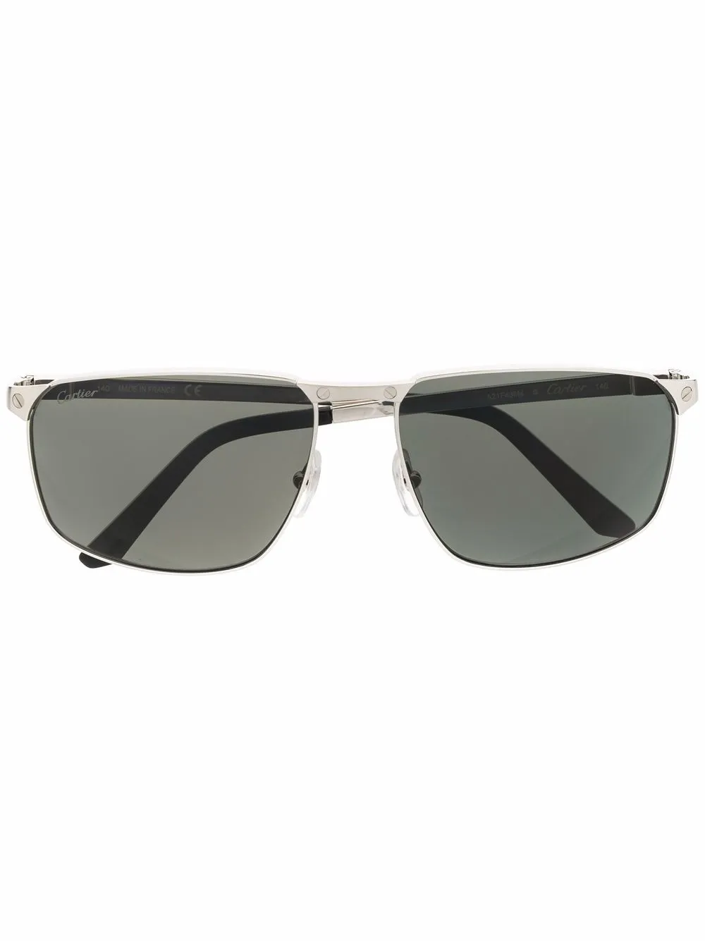 

Солнцезащитные очки в прямоугольной оправе Cartier Eyewear, серебряный