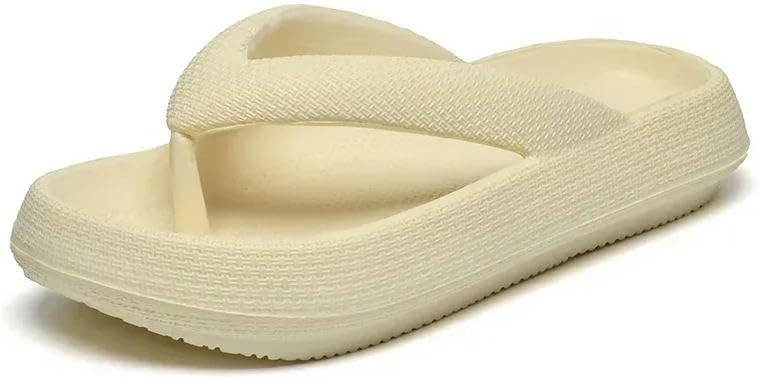 

Женские и мужские летние повседневные шлепанцы с нескользящей мягкой подошвой из ЭВА, толстая подошва, парные, больших размеров, для улицы и пляжа Dcehgew, бежевый