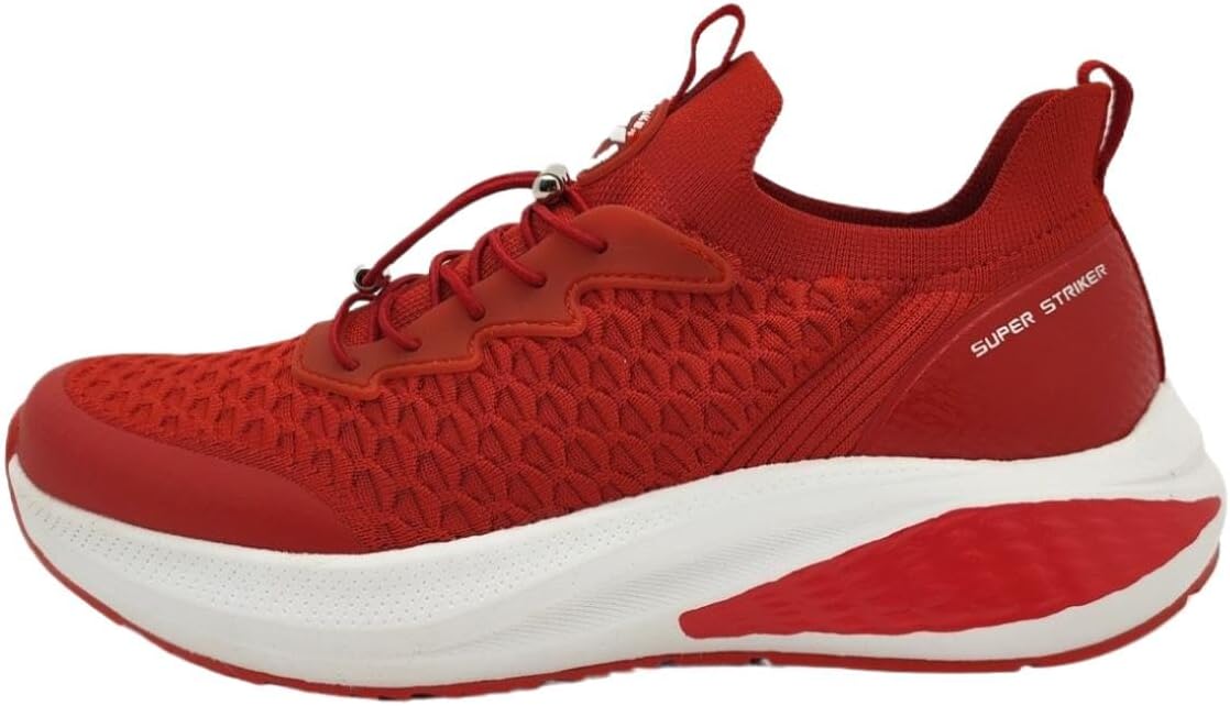 

Мужские модные трикотажные кроссовки без шнурков для повседневной носки, прогулок, для кемпинга, легкие дышащие спортивные обувь Super Striker, красный