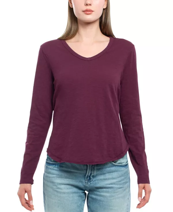 

Футболка с длинными рукавами и необработанным краем Wilt Clothing, фиолетовый