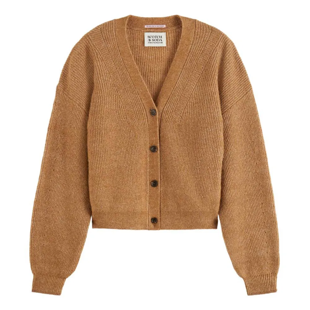 

Свитер Scotch & Soda Core Fuzzy Relaxed cardigan, коричневый