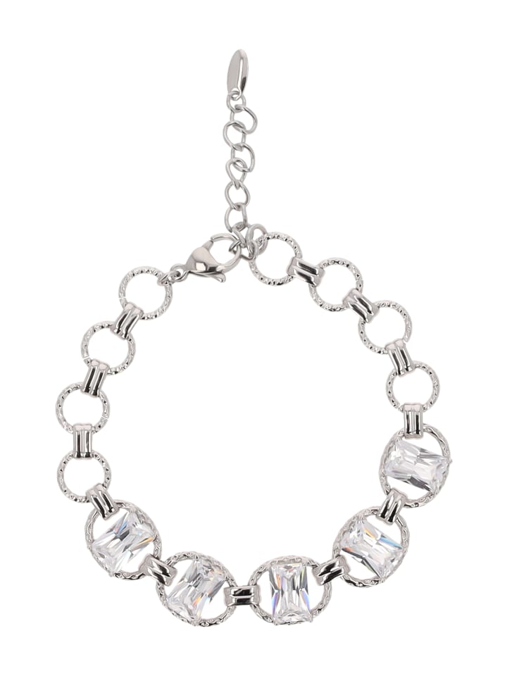 

Faina Женский браслет с кристаллами, серебристо-белый