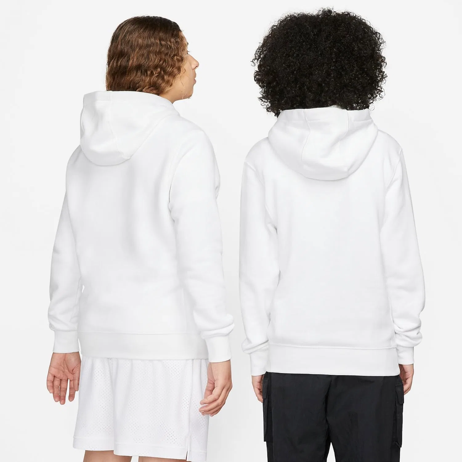 Худи мужское Nike Club Pullover Oversize, белый/черный