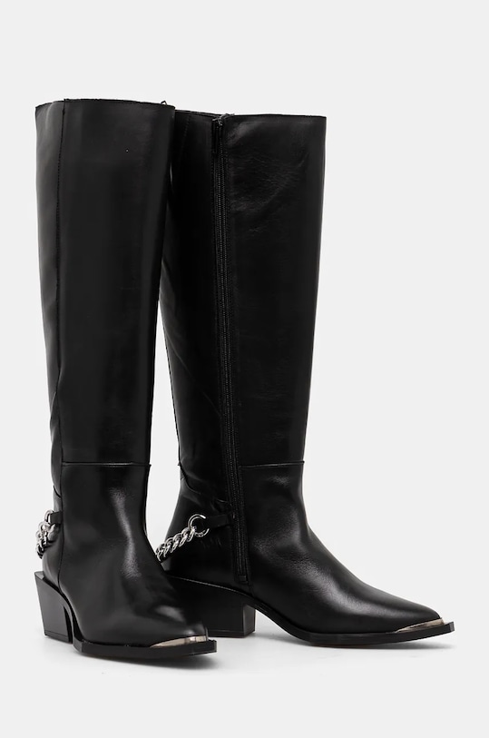 Женские сапоги Steve Madden Xayenne кожаные в ковбойском стиле, черный — фото 3