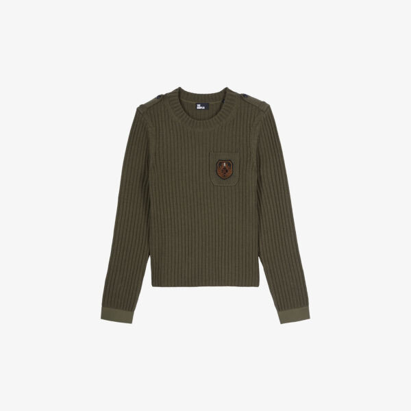 

Джемпер с круглым вырезом из смеси шерсти The Kooples, зеленый