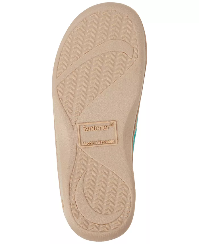 Женские пляжные шлепанцы-танкетка Resort Thong Isotoner Signature, зеленый — фото 3