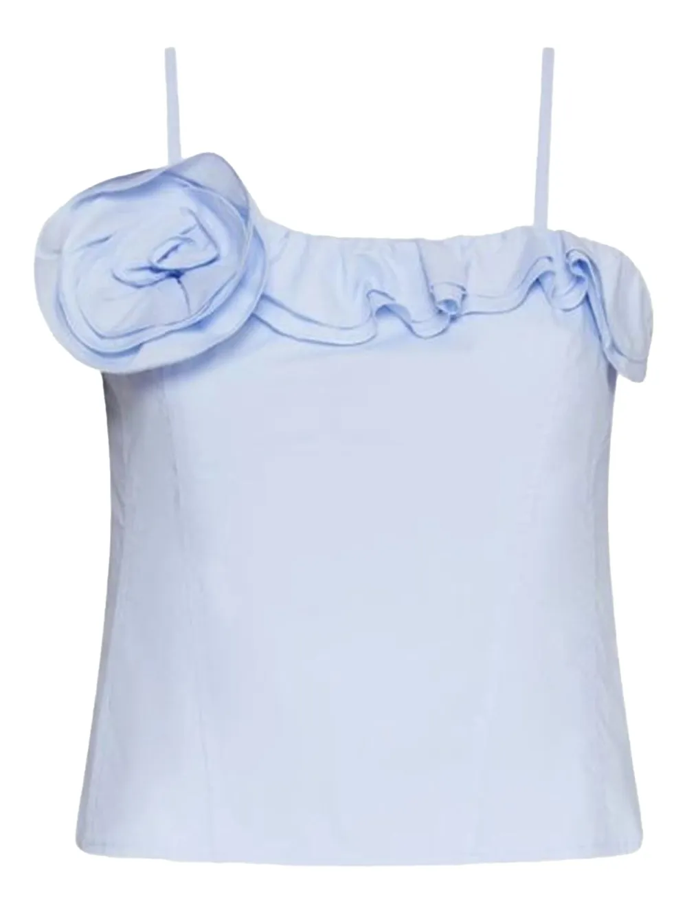 

Топ с оборками и аппликацией в виде роз Marella, синий