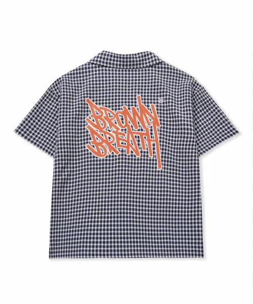 Детская рубашка BROWNBREATH KIDS с коротким рукавом и клетчатым принтом — фото 3