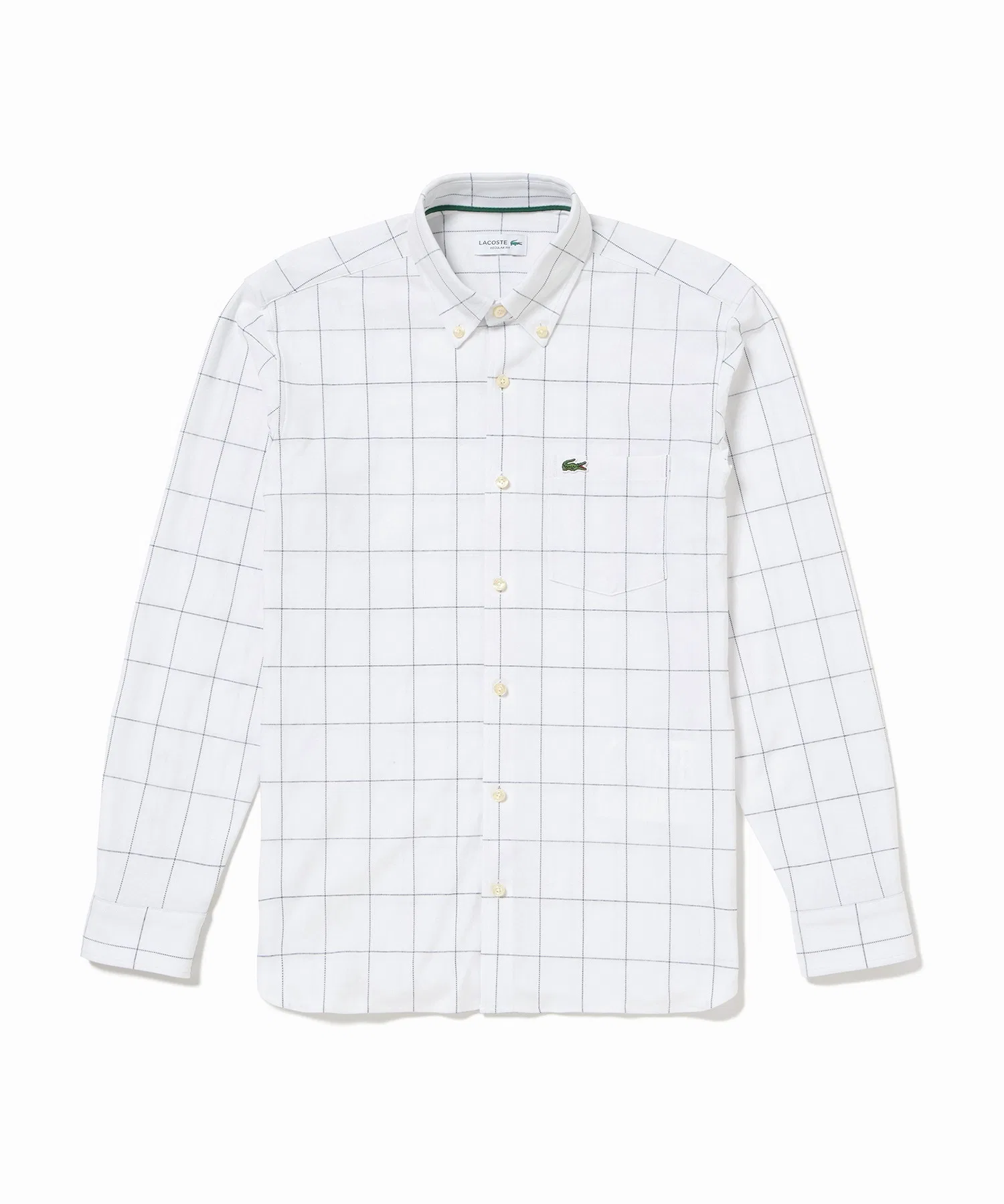 Унисекс рубашка в клетку LACOSTE с кнопками чёрная